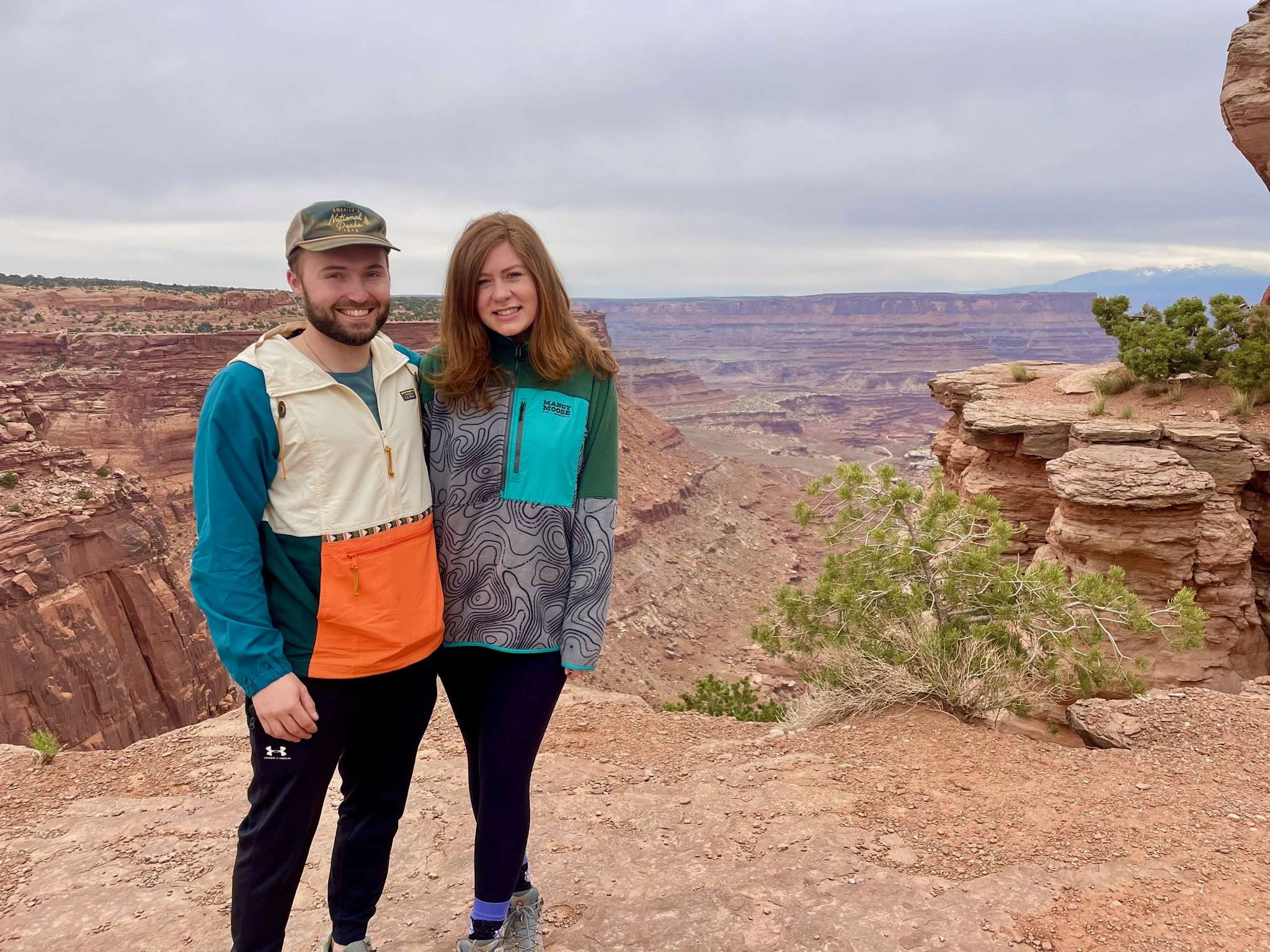 Hiking through a canyon